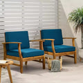 Christopher Knight Home Abena Outdoor Acacia Wood Club Chairs with Cushions(Set of 2)