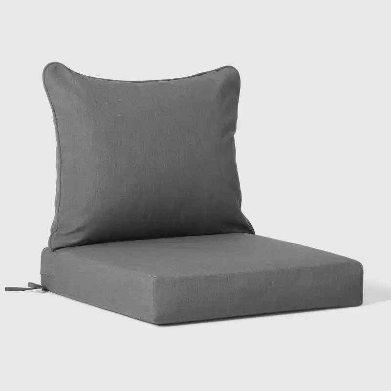 Fauteuil de jardin moderne WestinTrends Avalon en teck et HDPE avec coussins d'assise profonds