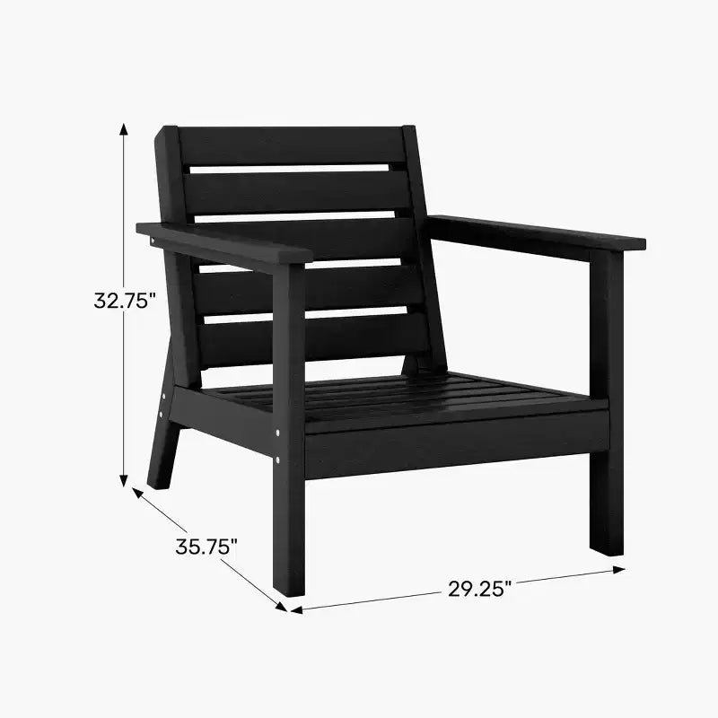 Fauteuil de jardin moderne WestinTrends Avalon en teck et HDPE avec coussins d'assise profonds