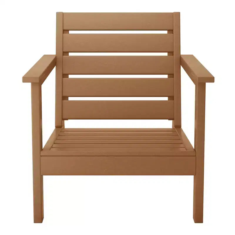 Fauteuil de jardin moderne WestinTrends Avalon en teck et HDPE avec coussins d'assise profonds