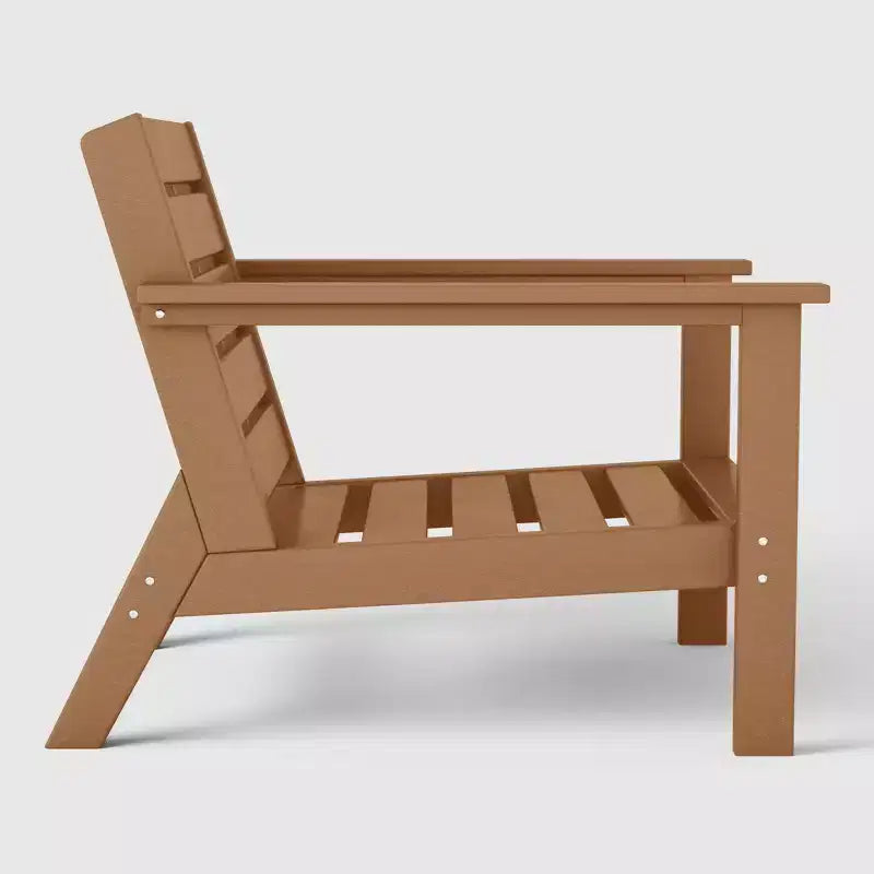 Fauteuil de jardin moderne WestinTrends Avalon en teck et HDPE avec coussins d'assise profonds