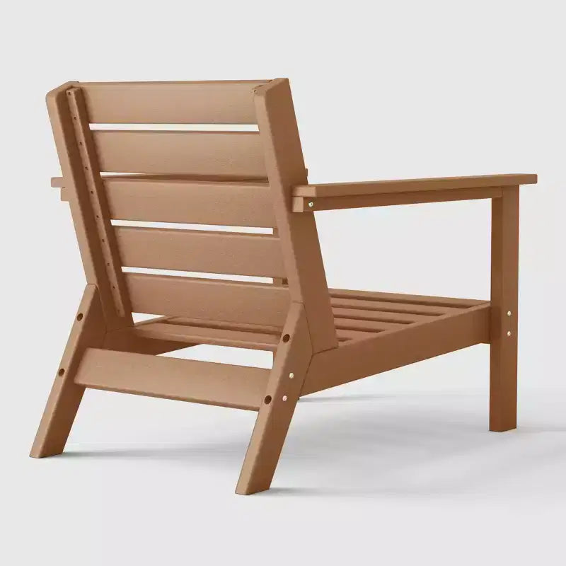 Fauteuil de jardin moderne WestinTrends Avalon en teck et HDPE avec coussins d'assise profonds