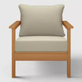 WestinTrends Avalon Teak Outdoor Modern HDPE Patio Club Chair with Deep Seat Cushions