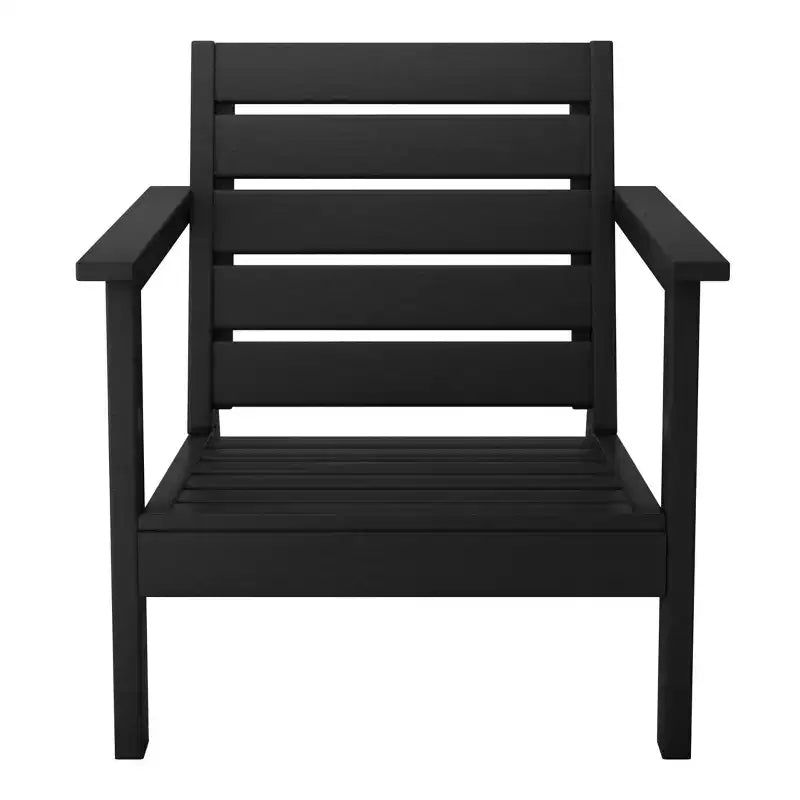 Fauteuil de jardin moderne WestinTrends Avalon noir en PEHD avec coussins d'assise épais