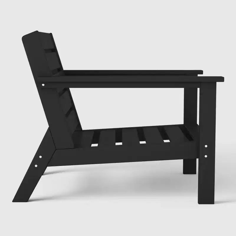 Fauteuil de jardin moderne WestinTrends Avalon noir en PEHD avec coussins d'assise épais