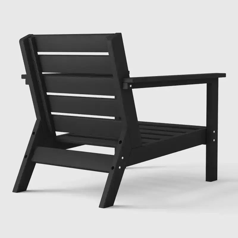 Fauteuil de jardin moderne WestinTrends Avalon noir en PEHD avec coussins d'assise épais