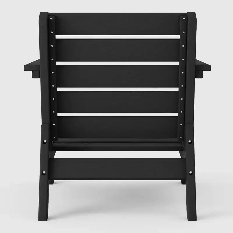 Fauteuil de jardin moderne WestinTrends Avalon noir en PEHD avec coussins d'assise épais