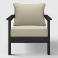 WestinTrends Avalon Black Outdoor Modern HDPE Patio Club Chair with Deep Seat Cushions