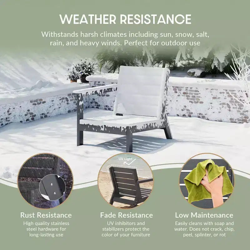 Chaise de coin à dossier profond WestinTrends Avalon en PEHD pour patio extérieur avec accoudoir gauche
