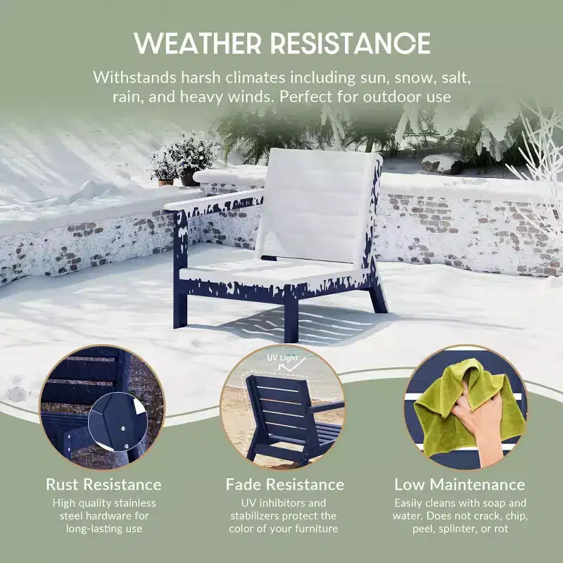 Chaise de coin à dossier profond WestinTrends Avalon en PEHD pour patio extérieur avec accoudoir gauche
