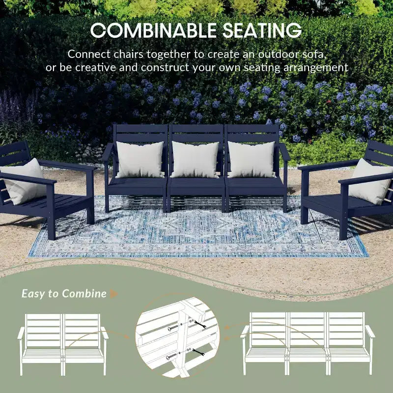 Chaise de coin à dossier profond WestinTrends Avalon en PEHD pour patio extérieur avec accoudoir gauche
