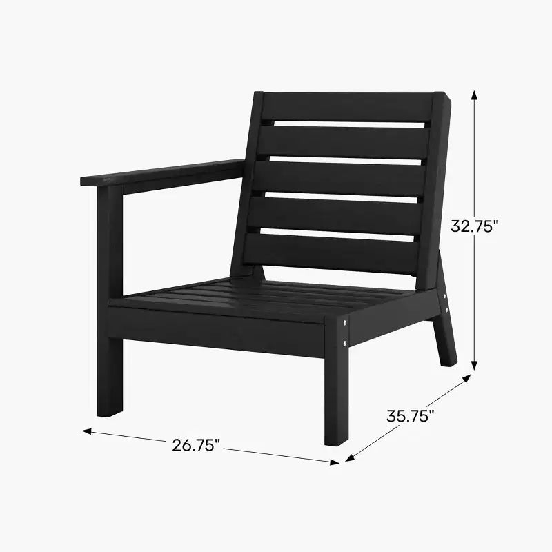 Chaise de coin à dossier profond WestinTrends Avalon en PEHD pour patio extérieur avec accoudoir gauche