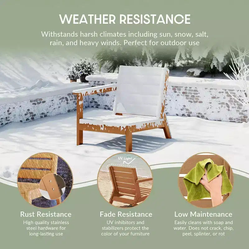 Chaise de coin à dossier profond WestinTrends Avalon en PEHD pour patio extérieur avec accoudoir gauche
