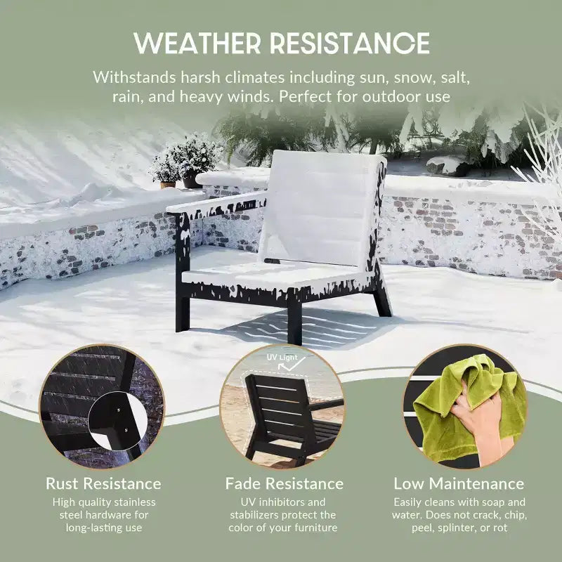 Chaise de coin à dossier profond WestinTrends Avalon en PEHD pour patio extérieur avec accoudoir gauche