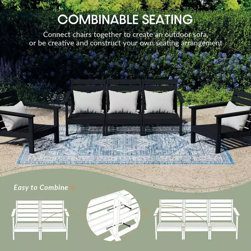 Chaise de coin à dossier profond WestinTrends Avalon en PEHD pour patio extérieur avec accoudoir gauche