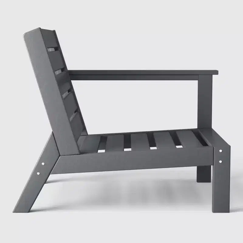 WestinTrends Fauteuil de jardin moderne Avalon Gray en PEHD avec coussins d'assise épais