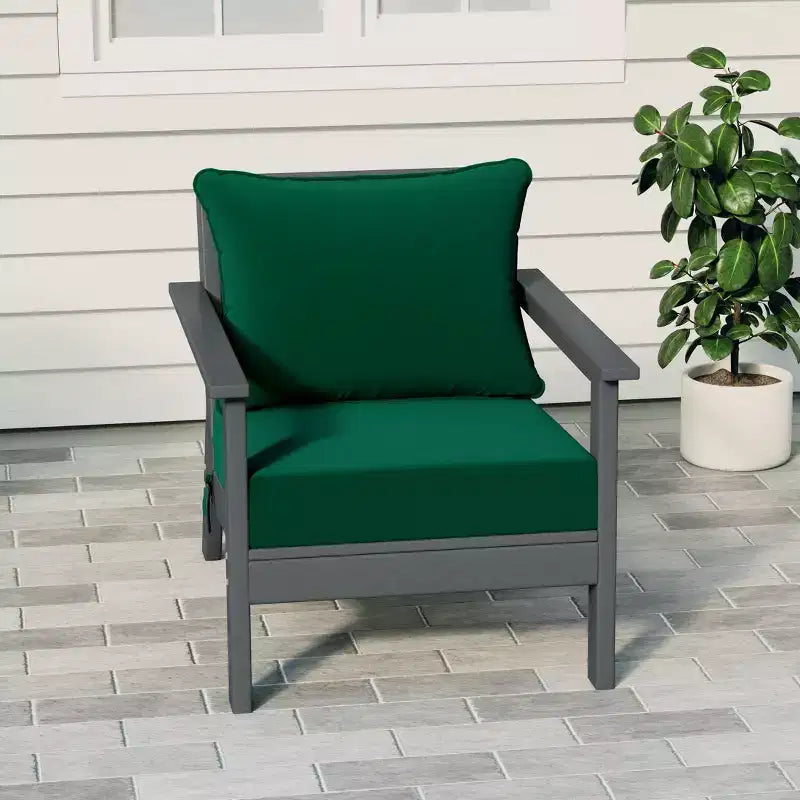 WestinTrends Fauteuil de jardin moderne Avalon Gray en PEHD avec coussins d'assise épais