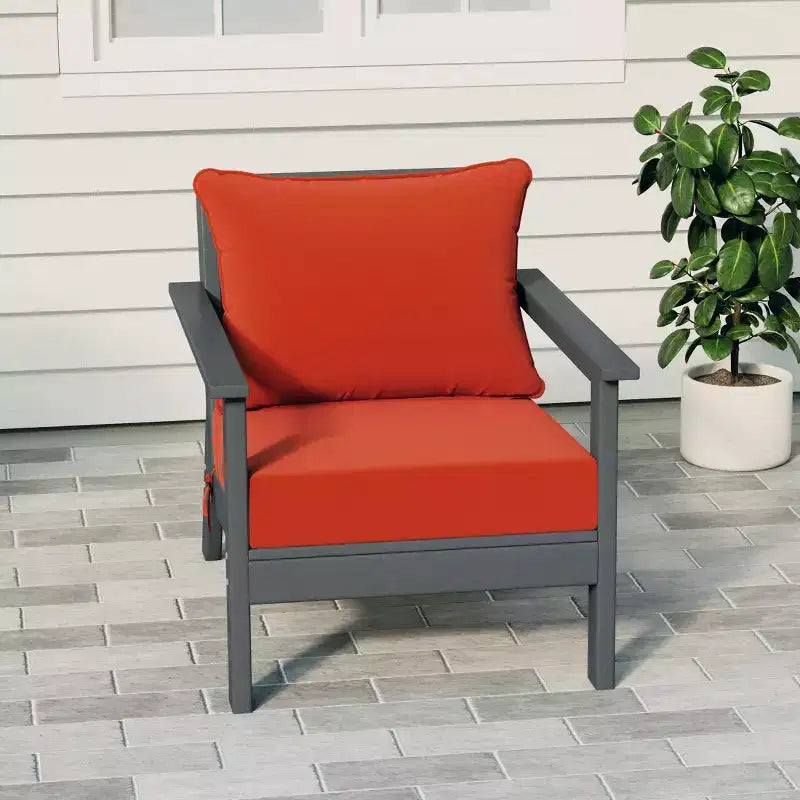 WestinTrends Fauteuil de jardin moderne Avalon Gray en PEHD avec coussins d'assise épais