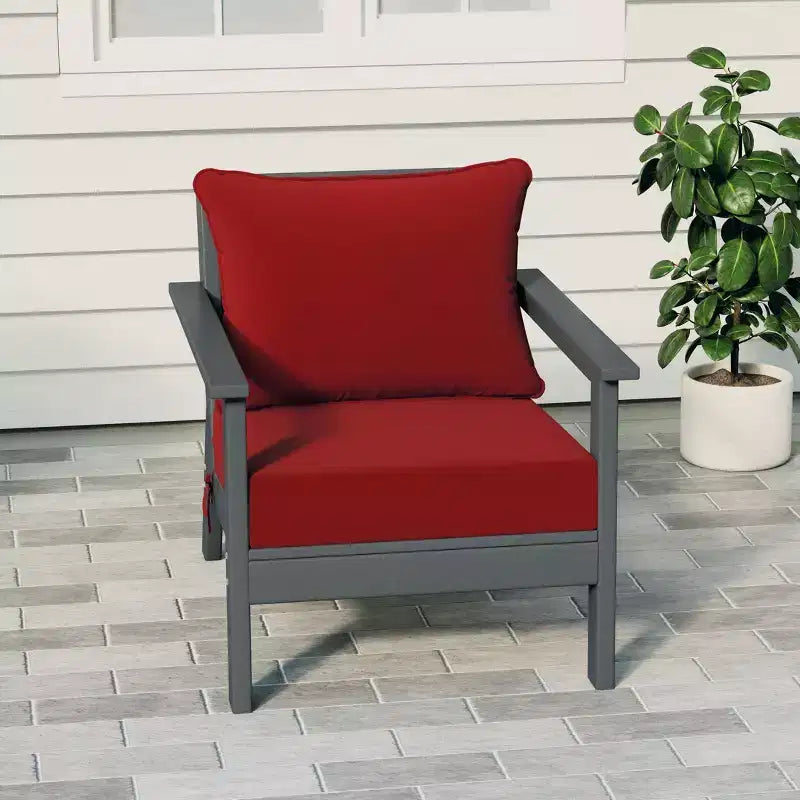 WestinTrends Fauteuil de jardin moderne Avalon Gray en PEHD avec coussins d'assise épais