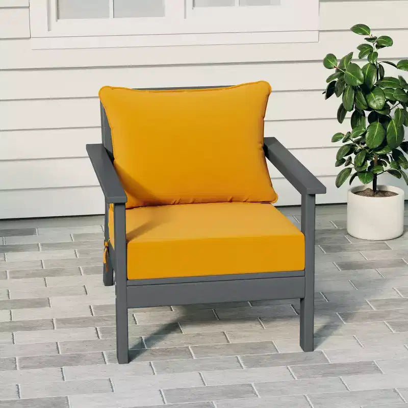 WestinTrends Fauteuil de jardin moderne Avalon Gray en PEHD avec coussins d'assise épais