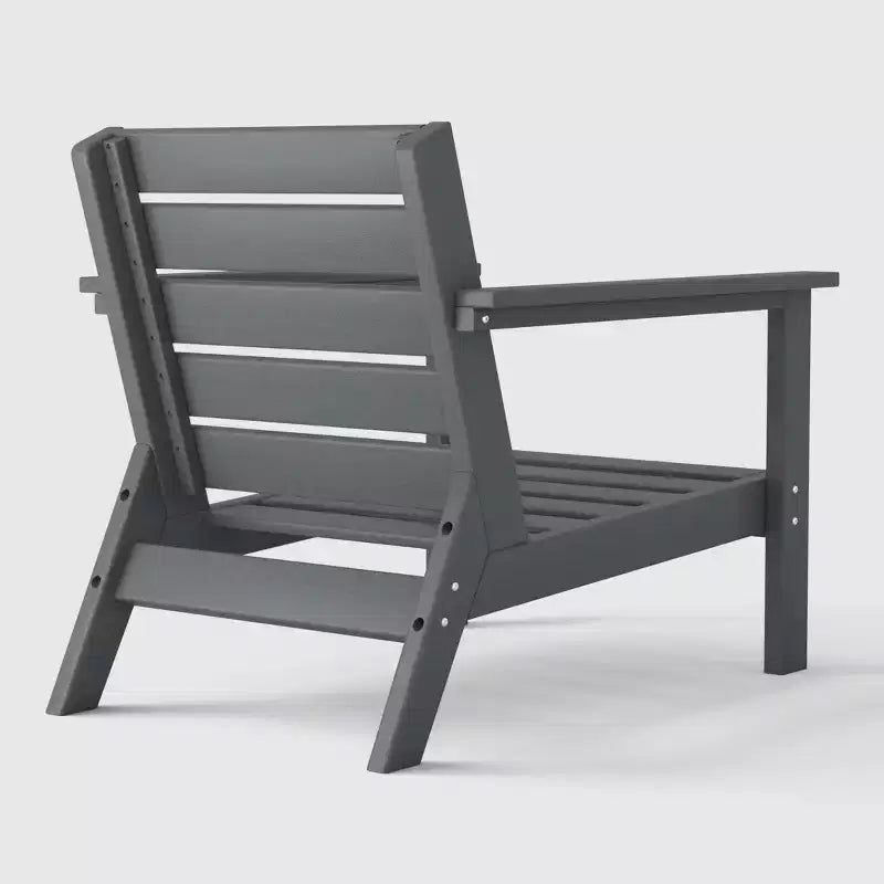 WestinTrends Fauteuil de jardin moderne Avalon Gray en PEHD avec coussins d'assise épais