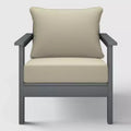 WestinTrends Avalon Gray Outdoor Modern HDPE Patio Club Chair with Deep Seat Cushions
