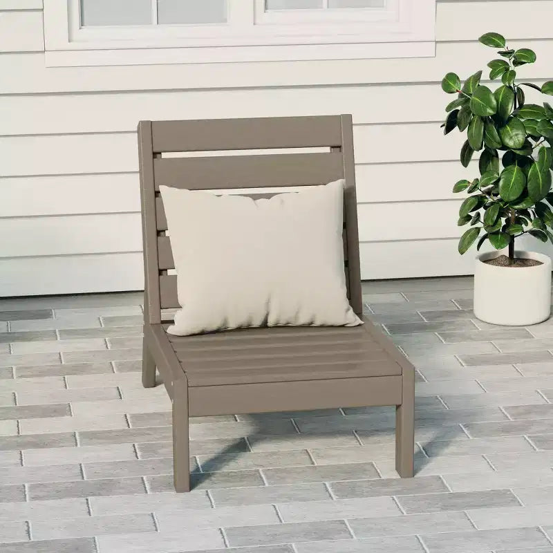 Chaise modulaire sans accoudoirs Westintrends Avalon en PEHD pour terrasse extérieure avec assise profonde