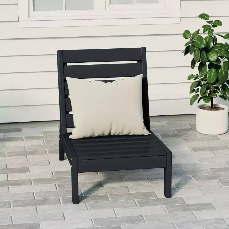Chaise modulaire sans accoudoirs Westintrends Avalon en PEHD pour terrasse extérieure avec assise profonde