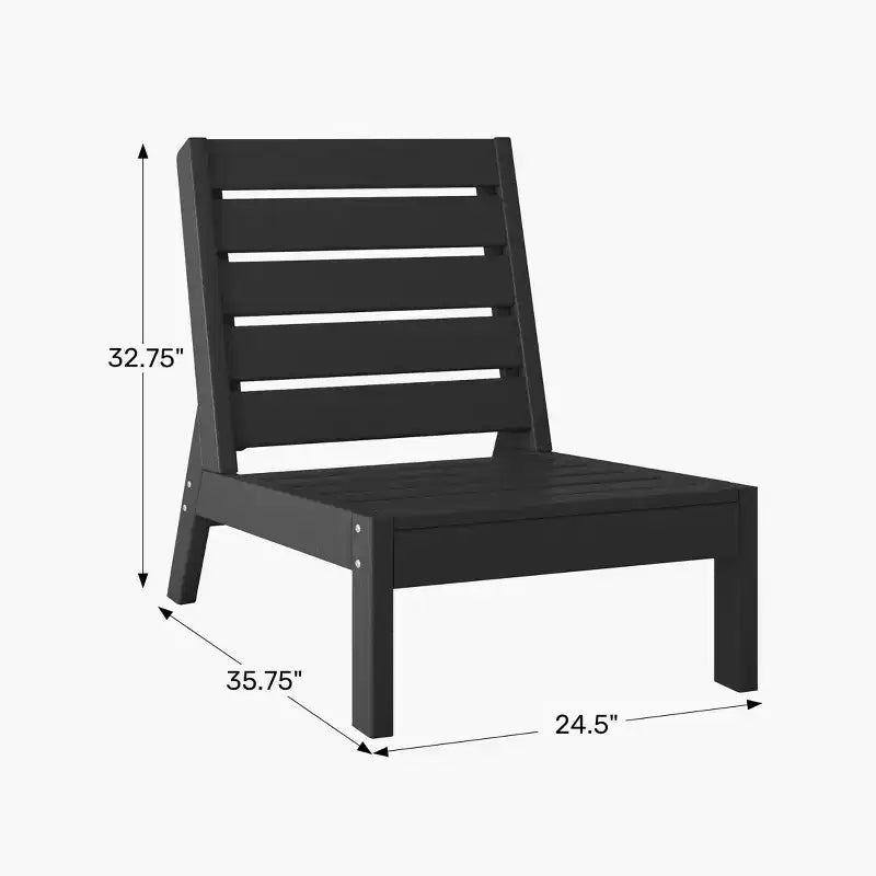 Chaise modulaire sans accoudoirs Westintrends Avalon en PEHD pour terrasse extérieure avec assise profonde