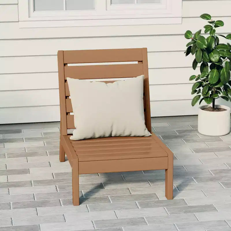 Chaise modulaire sans accoudoirs Westintrends Avalon en PEHD pour terrasse extérieure avec assise profonde