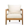 Christopher Knight Home Fawn Modern Outdoor Acacia Wood Club Chair with Cushions, Beige/Teak