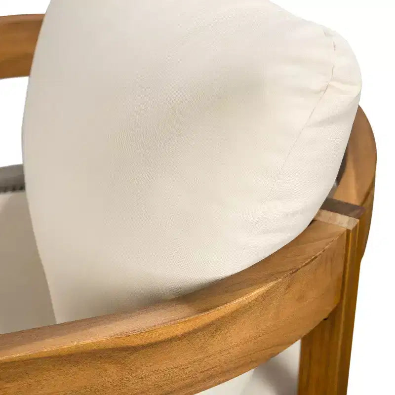 Christopher Knight Home Fawn Fauteuil de club d'extérieur moderne en bois d'acacia avec coussins, beige/teck