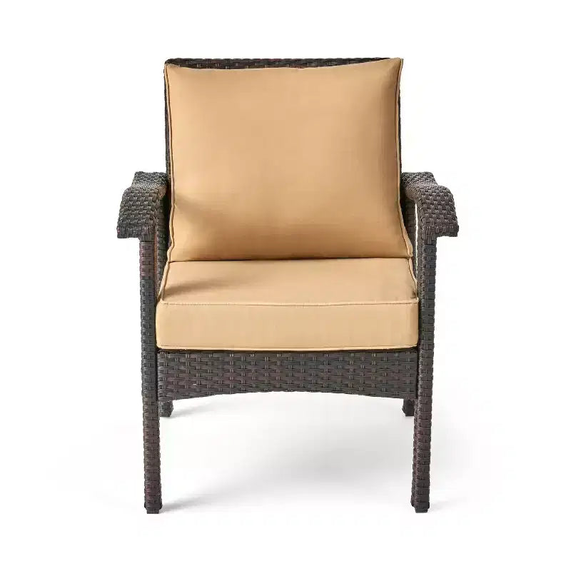 Fauteuils de jardin en osier avec coussin GDFStudio Hilary (Lot de 2)