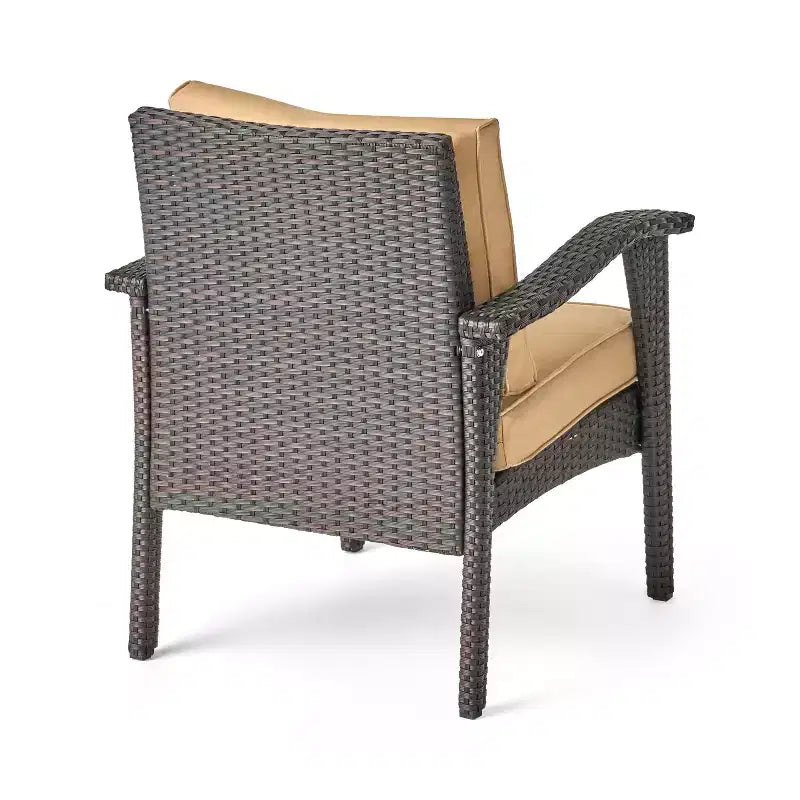 Fauteuils de jardin en osier avec coussin GDFStudio Hilary (Lot de 2)