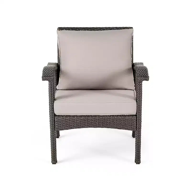 Fauteuils de jardin en osier avec coussin GDFStudio Hilary (Lot de 2)
