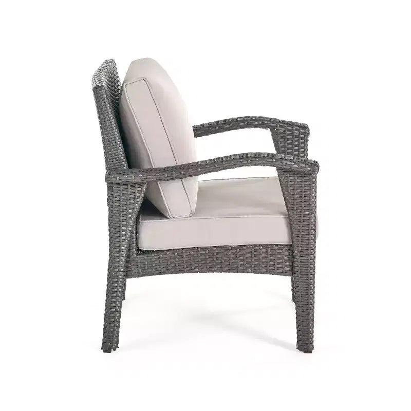 Fauteuils de jardin en osier avec coussin GDFStudio Hilary (Lot de 2)