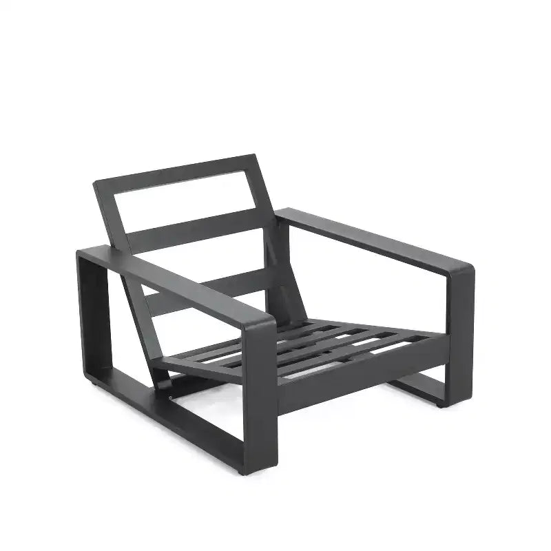 Christopher Knight Home Adrian Fauteuil de club extérieur en aluminium avec coussin lombaire, beige/argent