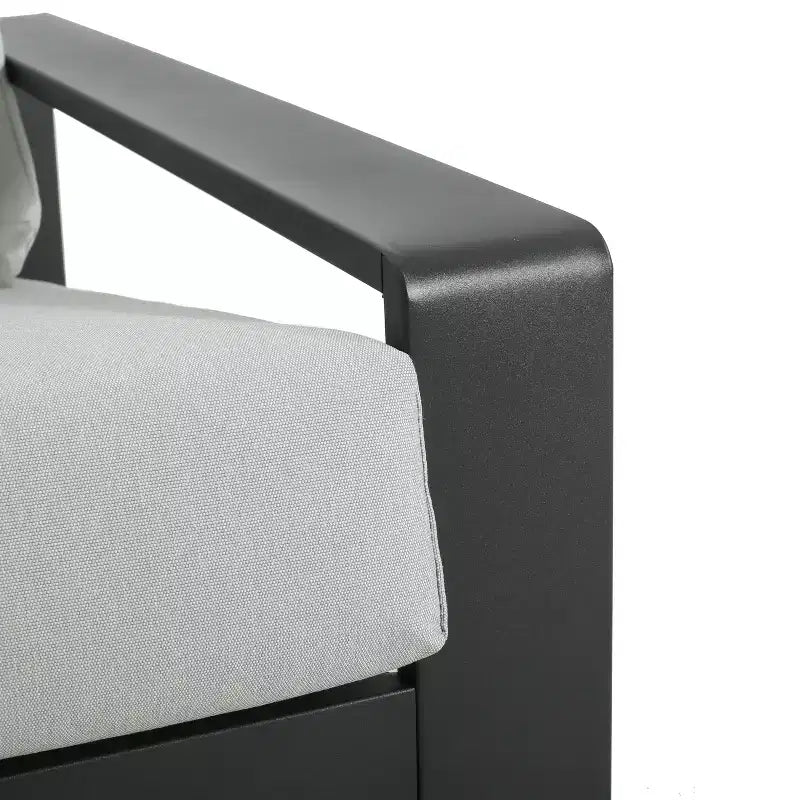 Christopher Knight Home Adrian Fauteuil de club extérieur en aluminium avec coussin lombaire, beige/argent