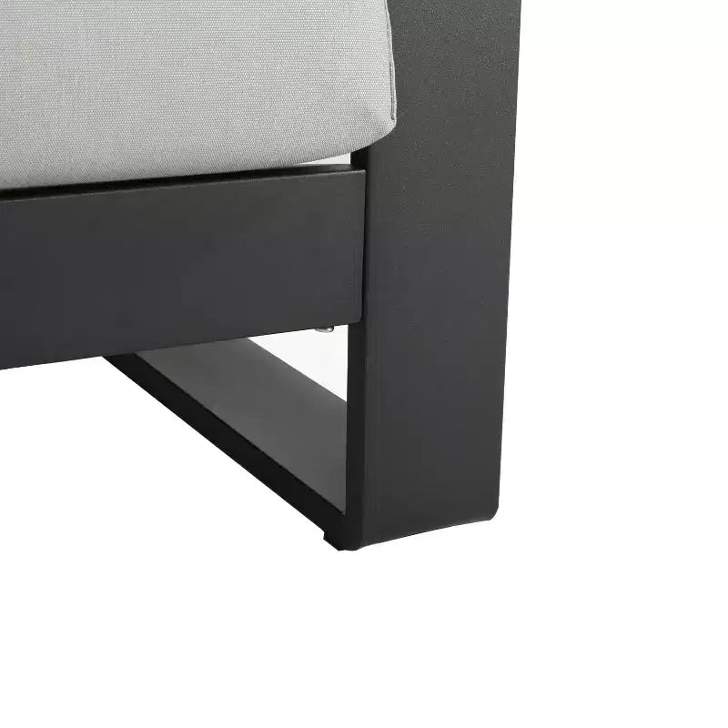 Christopher Knight Home Adrian Fauteuil de club extérieur en aluminium avec coussin lombaire, beige/argent