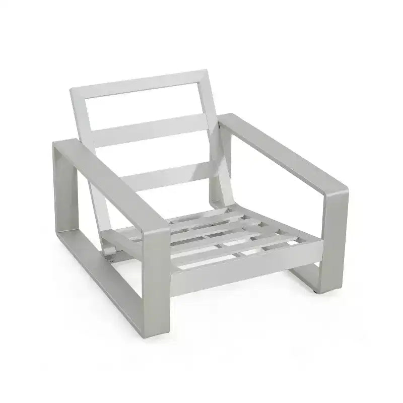 Christopher Knight Home Adrian Fauteuil de club extérieur en aluminium avec coussin lombaire, beige/argent