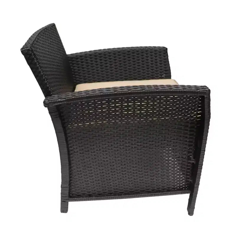 GDFStudio Fauteuils de jardin en osier Raina avec coussin (Lot de 2)