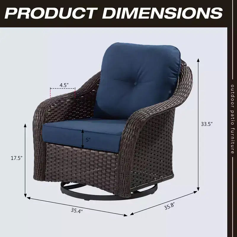 Fauteuil à bascule d'extérieur UPTIOT en osier/rotin avec coussins