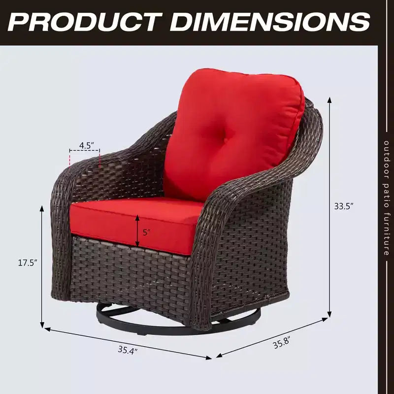 Fauteuil à bascule d'extérieur UPTIOT en osier/rotin avec coussins