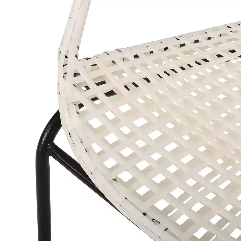 Chaises club GDFStudio Belvidere modernes en osier et fer forgé pour l'extérieur (ensemble de 2)