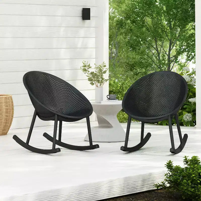 Chaise à bascule GDFStudio Edmont en plastique polypropylène pour l'extérieur