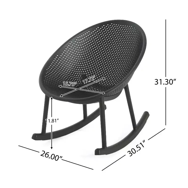 Chaise à bascule GDFStudio Edmont en plastique polypropylène pour l'extérieur