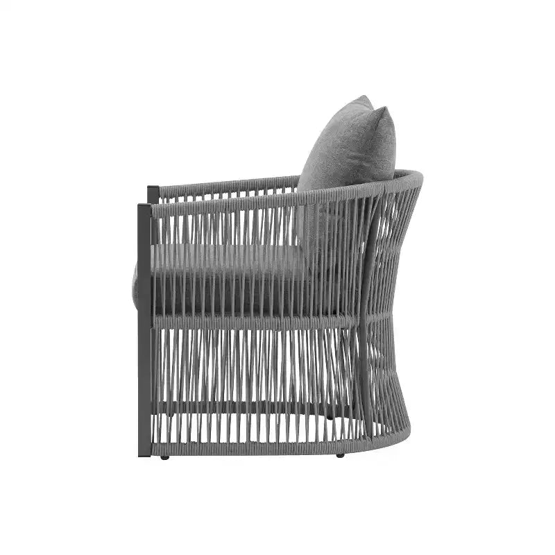 Christopher Knight Home Cassie Fauteuil de club extérieur en aluminium avec accents de corde (lot de 2)