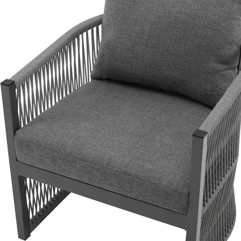 Christopher Knight Home Cassie Fauteuil de club extérieur en aluminium avec accents de corde (lot de 2)
