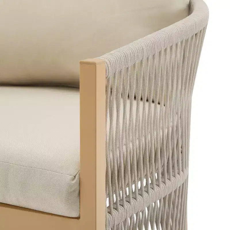Christopher Knight Home Cassie Fauteuil de club extérieur en aluminium avec accents de corde (lot de 2)