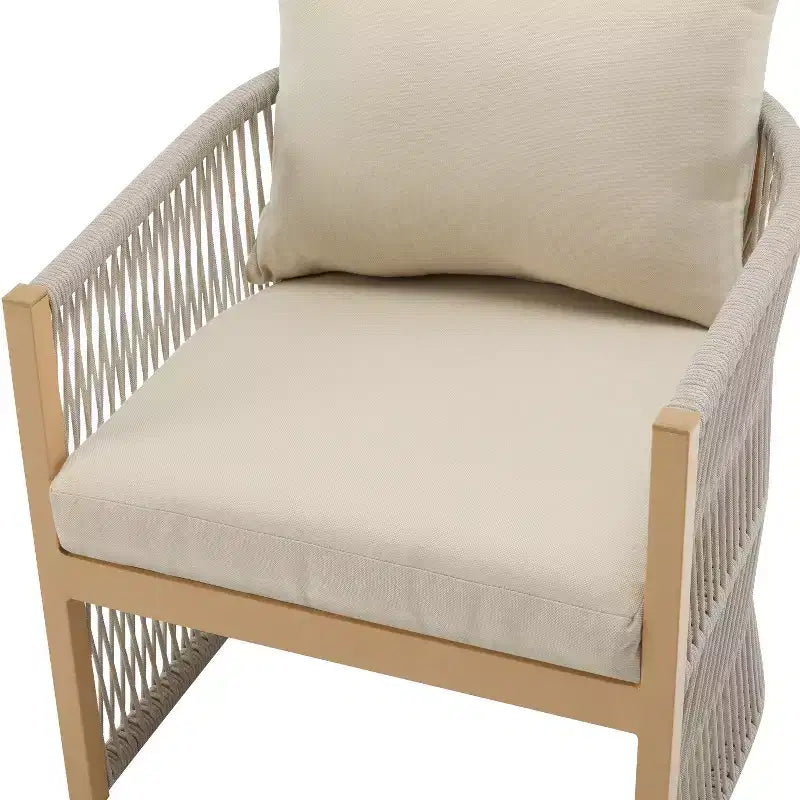 Christopher Knight Home Cassie Fauteuil de club extérieur en aluminium avec accents de corde (lot de 2)